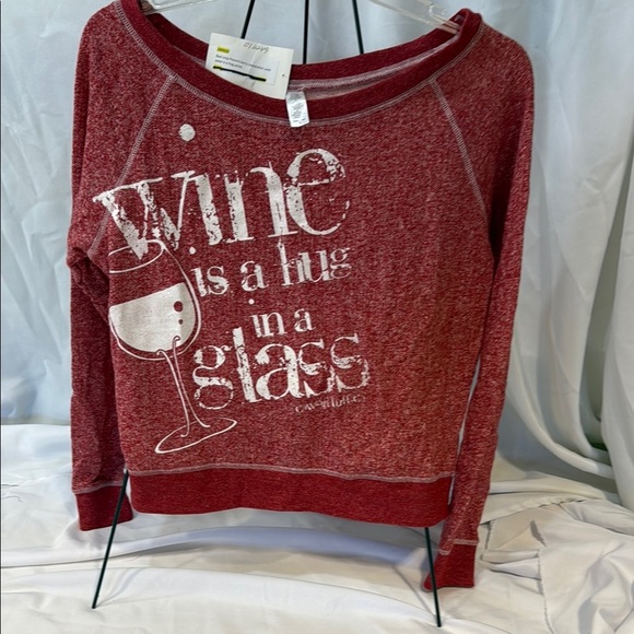 Cowgirl Tough, Red Wine Graphic Sweatshirt, size Medium, shoulder shirt - Picture 8 of 8